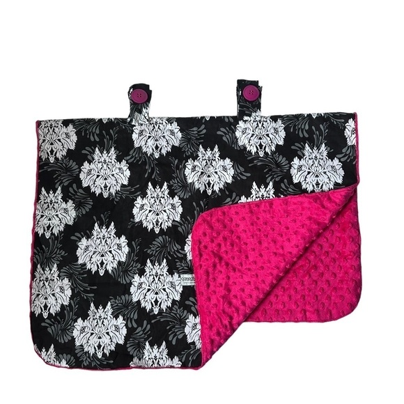 Car Seat Canopy Cover in Black, White, Gray and Pink - Picture 1 of 8